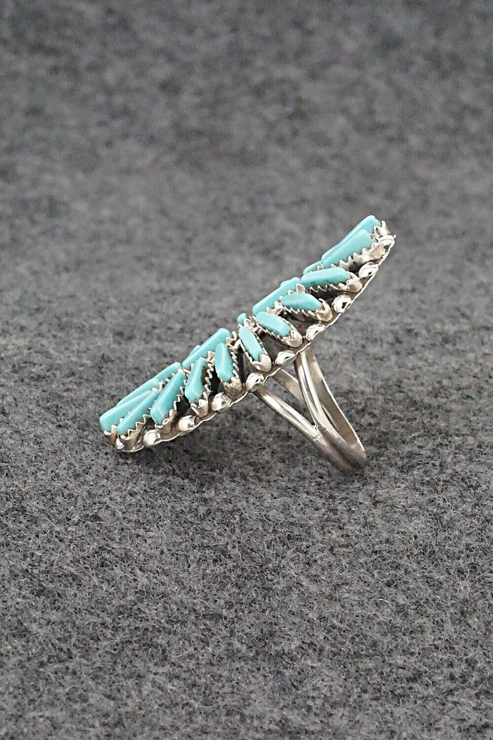 Turquoise & Sterling Silver Ring - Charlie John - Size 8