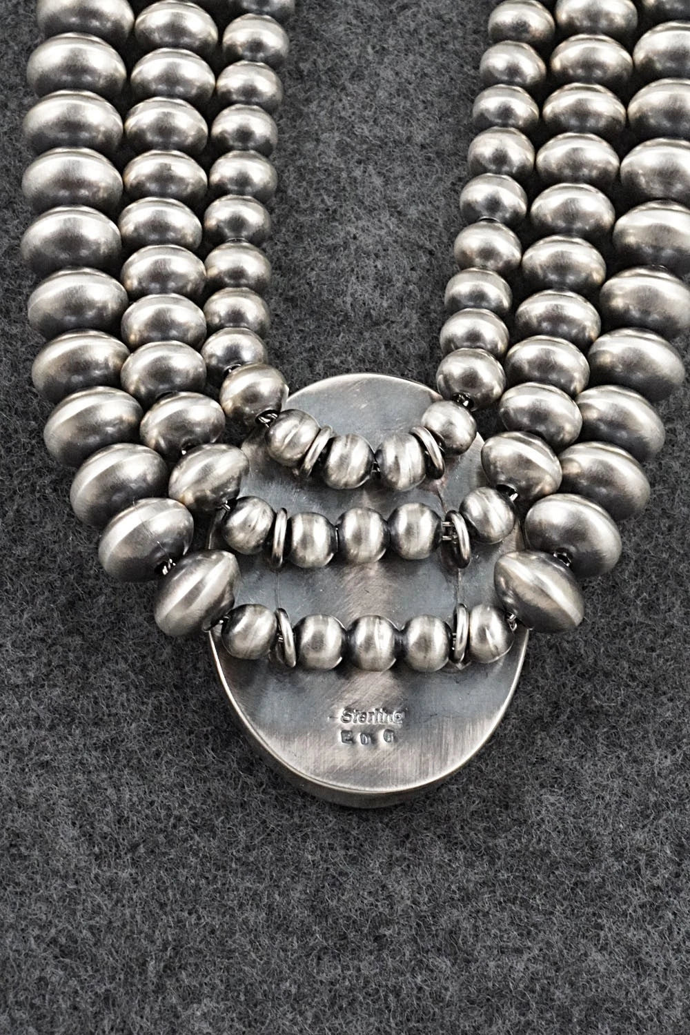 White Buffalo & Sterling Silver Navajo Pearl Necklace - Gruber & Halwood
