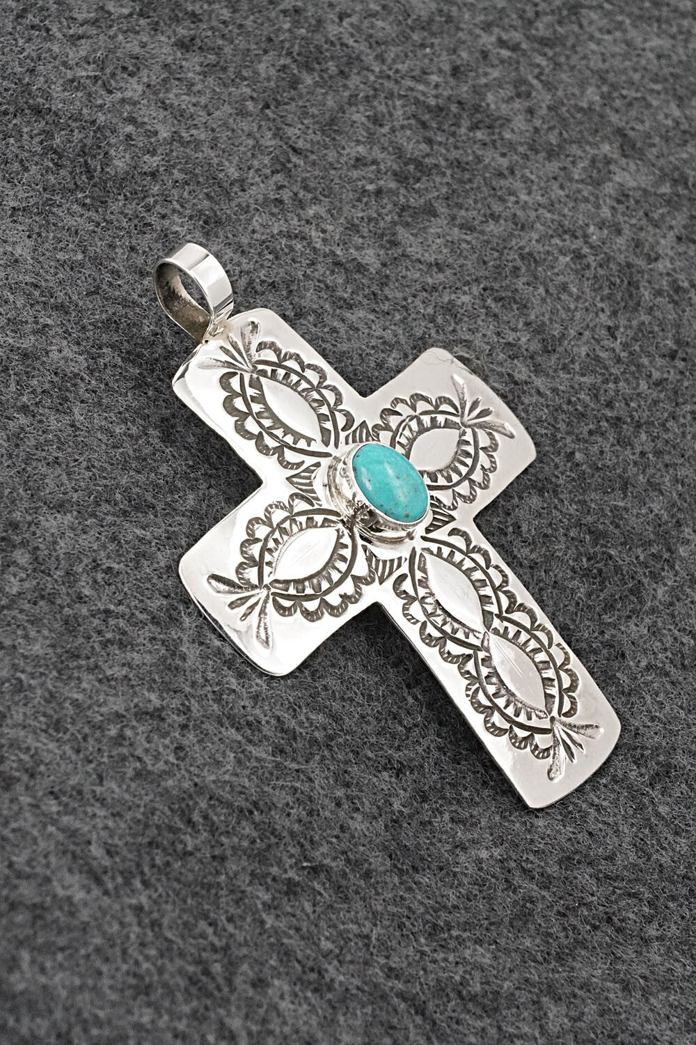 Turquoise & Sterling Silver Pendant - Arnold Blackgoat
