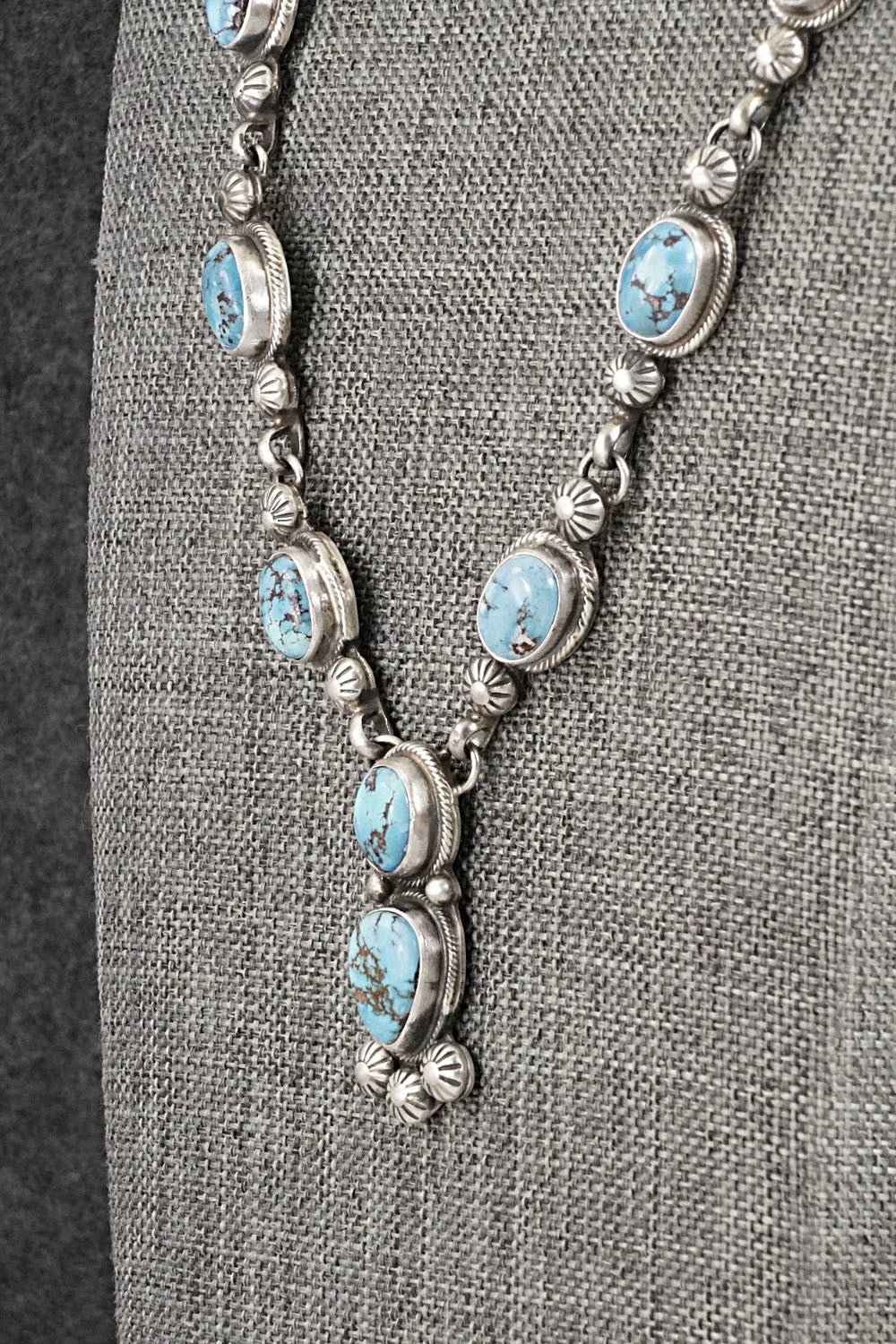 Turquoise & Sterling Silver Necklace and Earrings Set - Kathleen Livingston