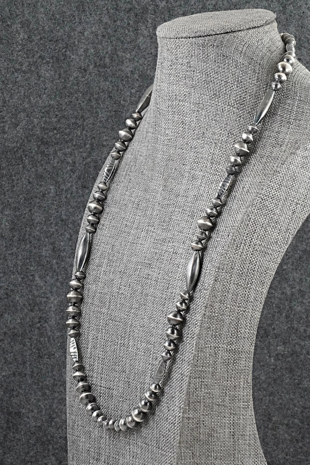 Sterling Silver Navajo Pearl Necklace 23" - Vintage