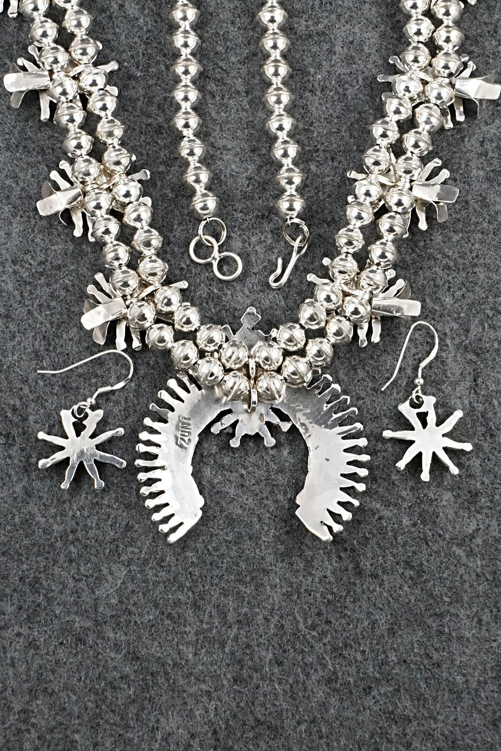 Turquoise & Sterling Silver Squash Blossom Set - Lorna Mahkee