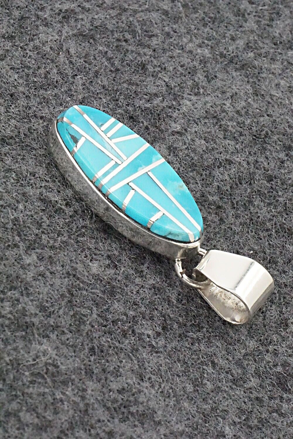 Turquoise & Sterling Silver Pendant & Earrings Set - Julia Etsitty