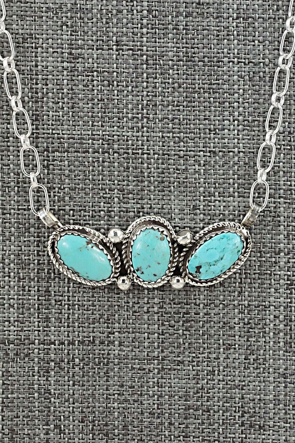 Turquoise & Sterling Silver Necklace - Ernest Hawthorne