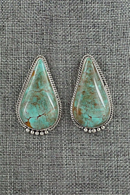 Turquoise & Sterling Silver Earrings - Rena Begay
