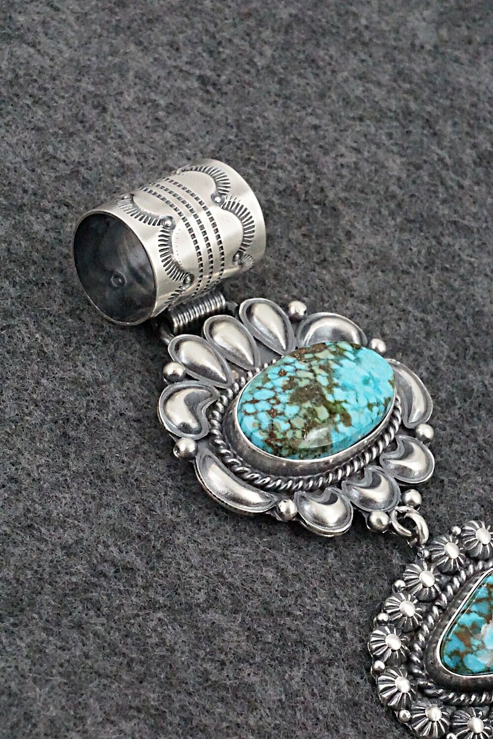 Turquoise & Sterling Silver Pendant - Raymond Delgarito