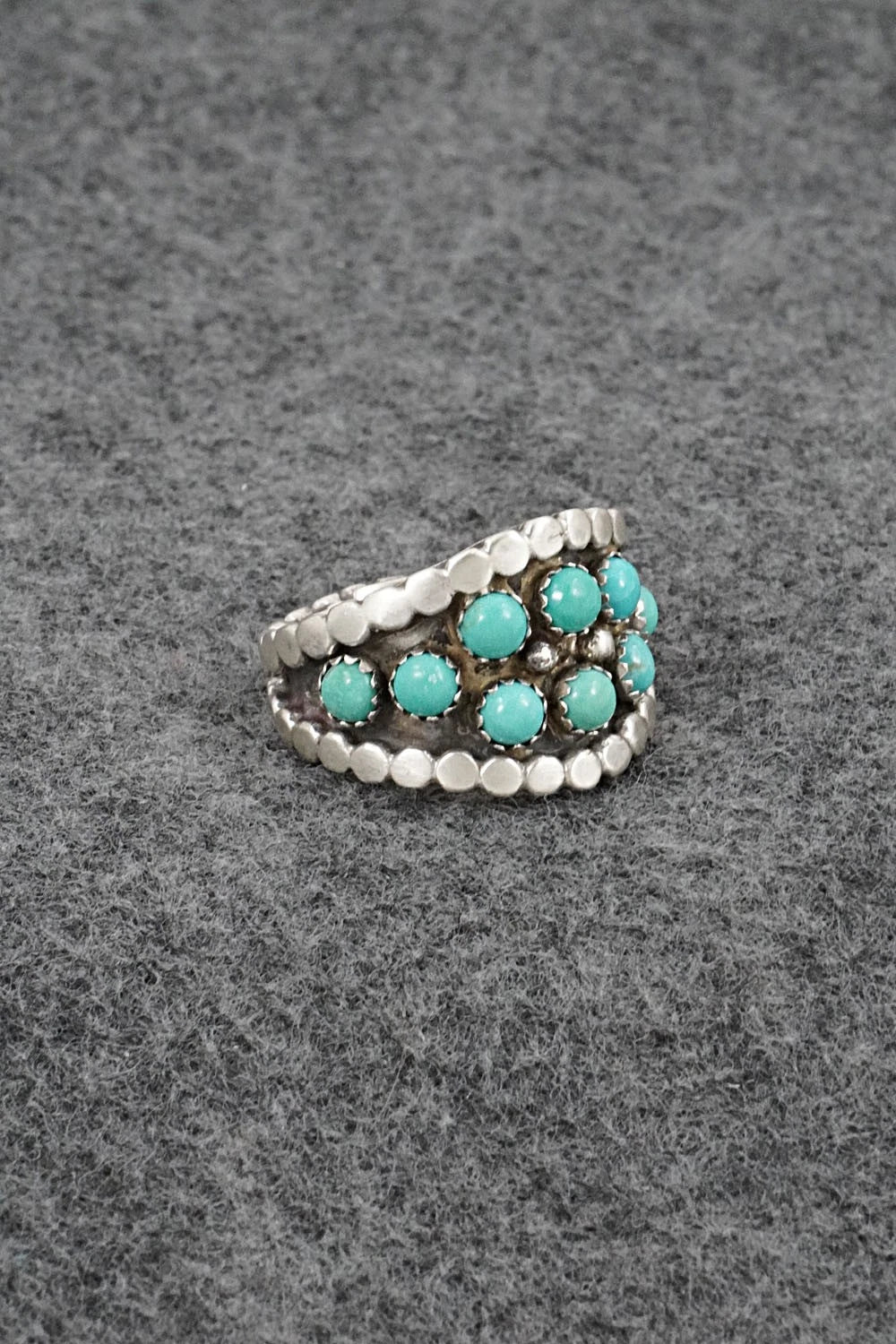 Turquoise & Sterling Silver Ring - Harry B. Yazzie - Size 9.5