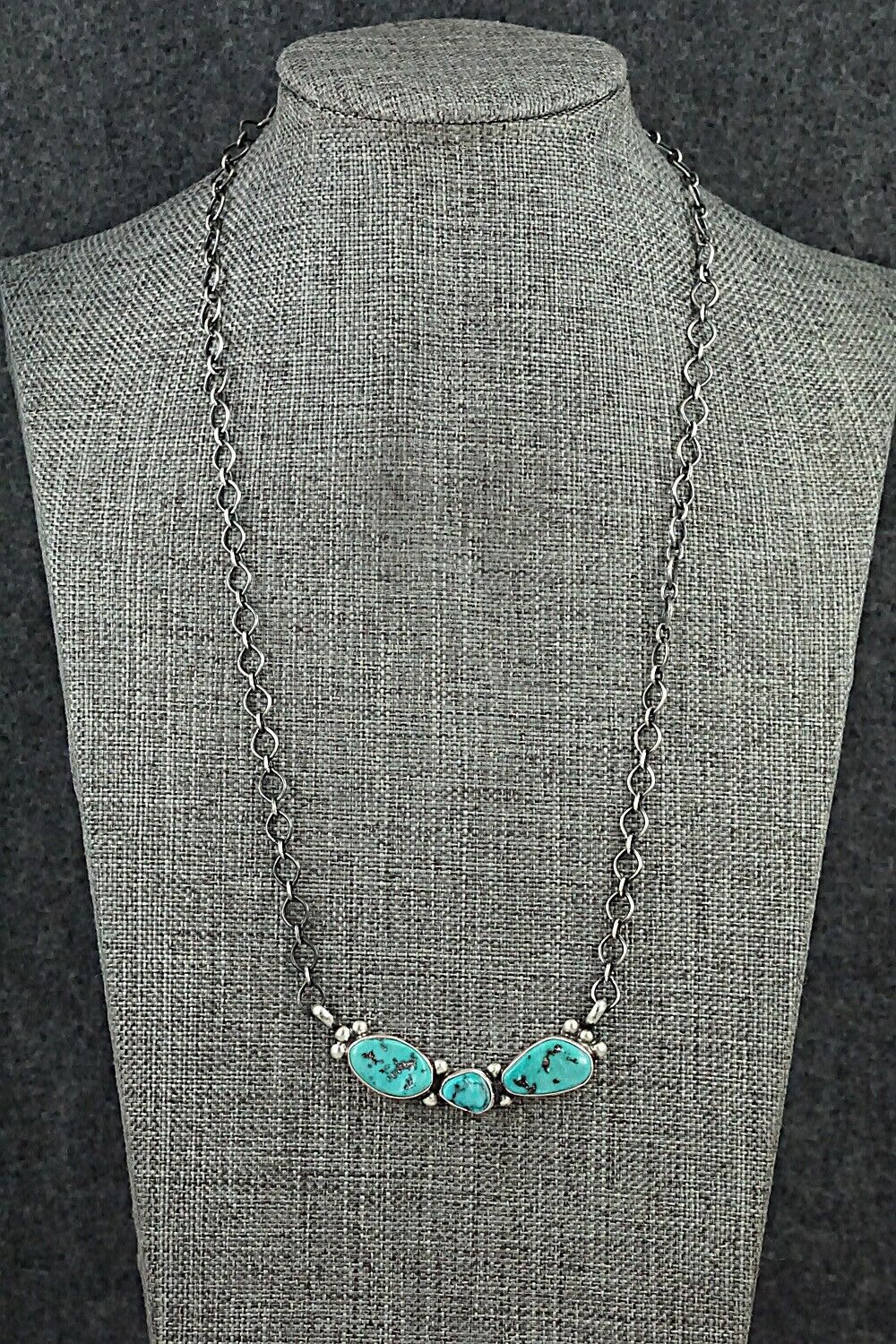 Turquoise & Sterling Silver Necklace - Darrin Livingston