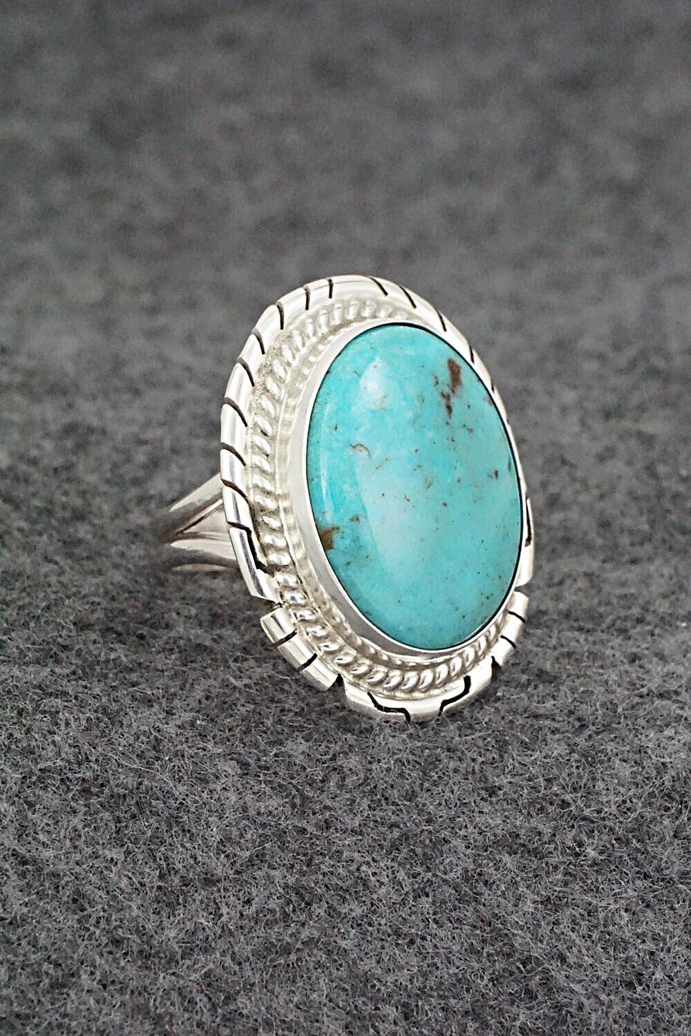 Turquoise & Sterling Silver Ring - Peggy Skeets - Size 7.5