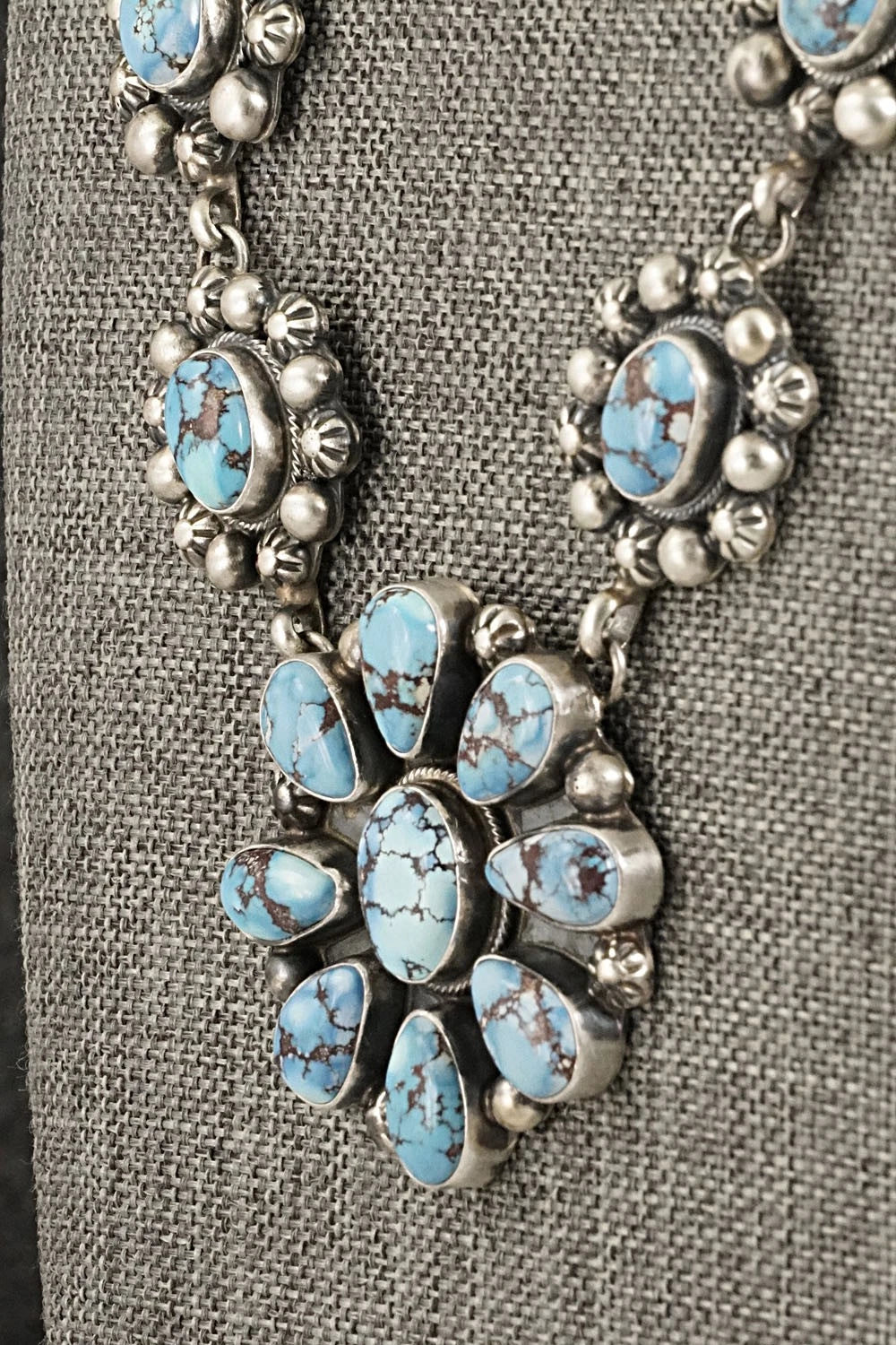 Turquoise & Sterling Silver Necklace and Earrings Set - Kathleen Livingston