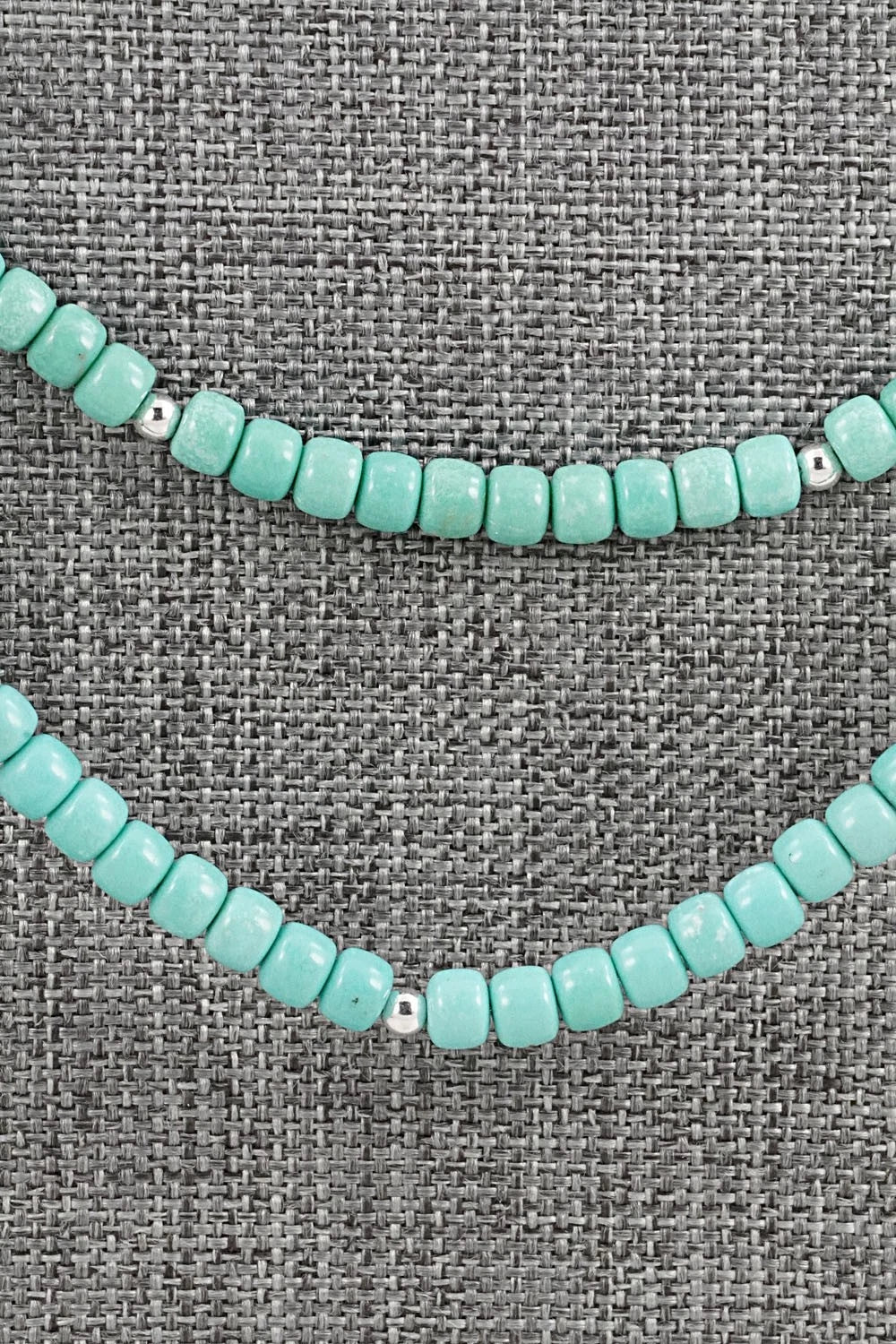 Turquoise & Sterling Silver Necklace 20" - Erika Brown