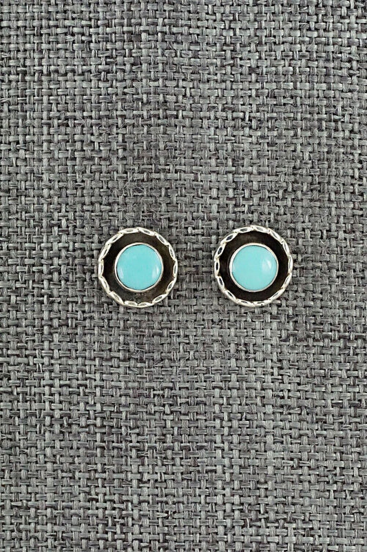 Turquoise & Sterling Silver Earrings - Carina Leekity