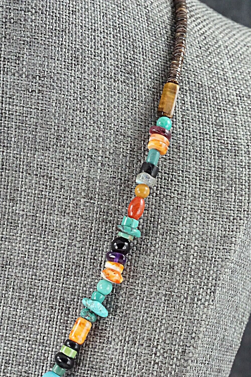 Multi Stone and Sterling Silver Necklace - Helen Tsosie