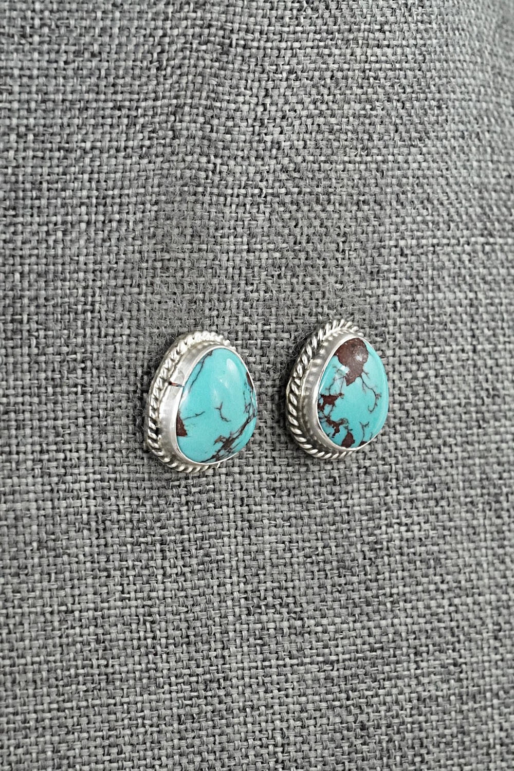 Turquoise & Sterling Silver Earrings - Eugene Gruber