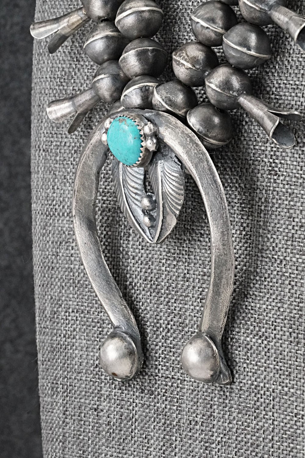 Turquoise & Sterling Silver Squash Blossom Set - Gilbert Martin