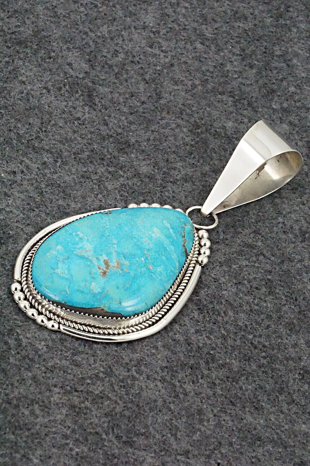 Turquoise & Sterling Silver Pendant - Kenny Calavaza