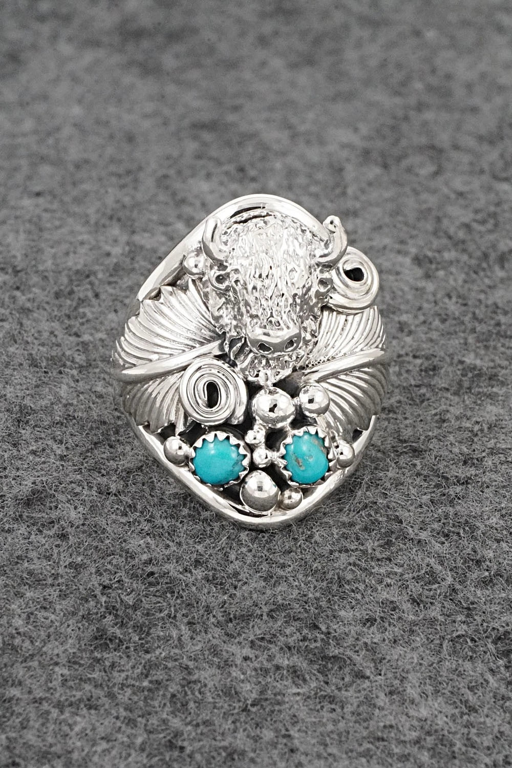 Turquoise & Sterling Silver Ring - Darrell Morgan - Size 11