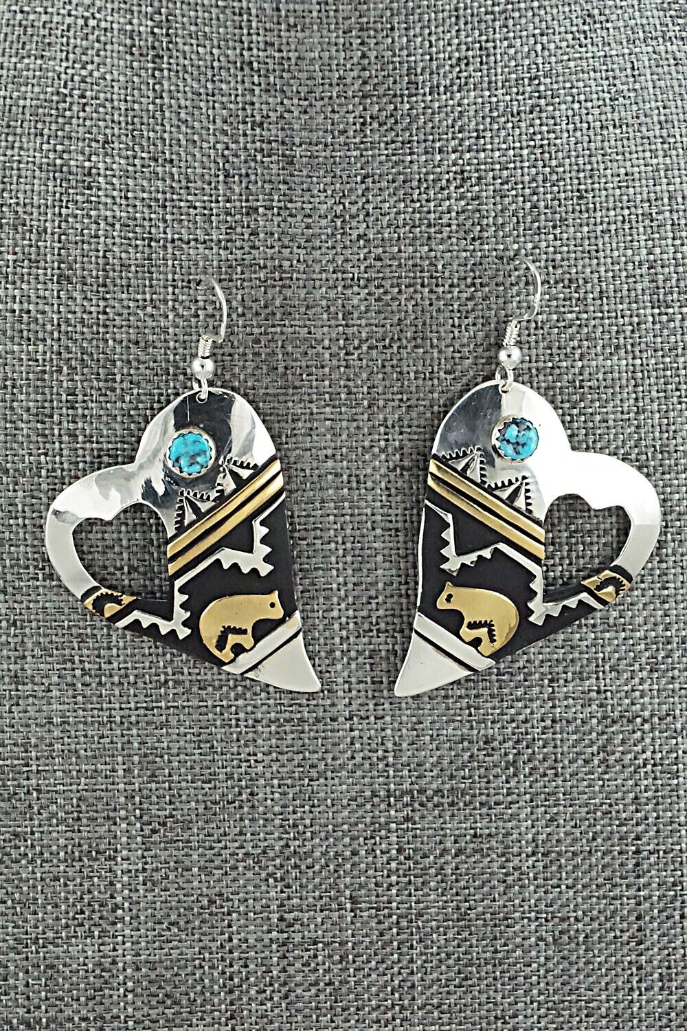 Turquoise & Sterling Silver Earrings - Rosita Singer