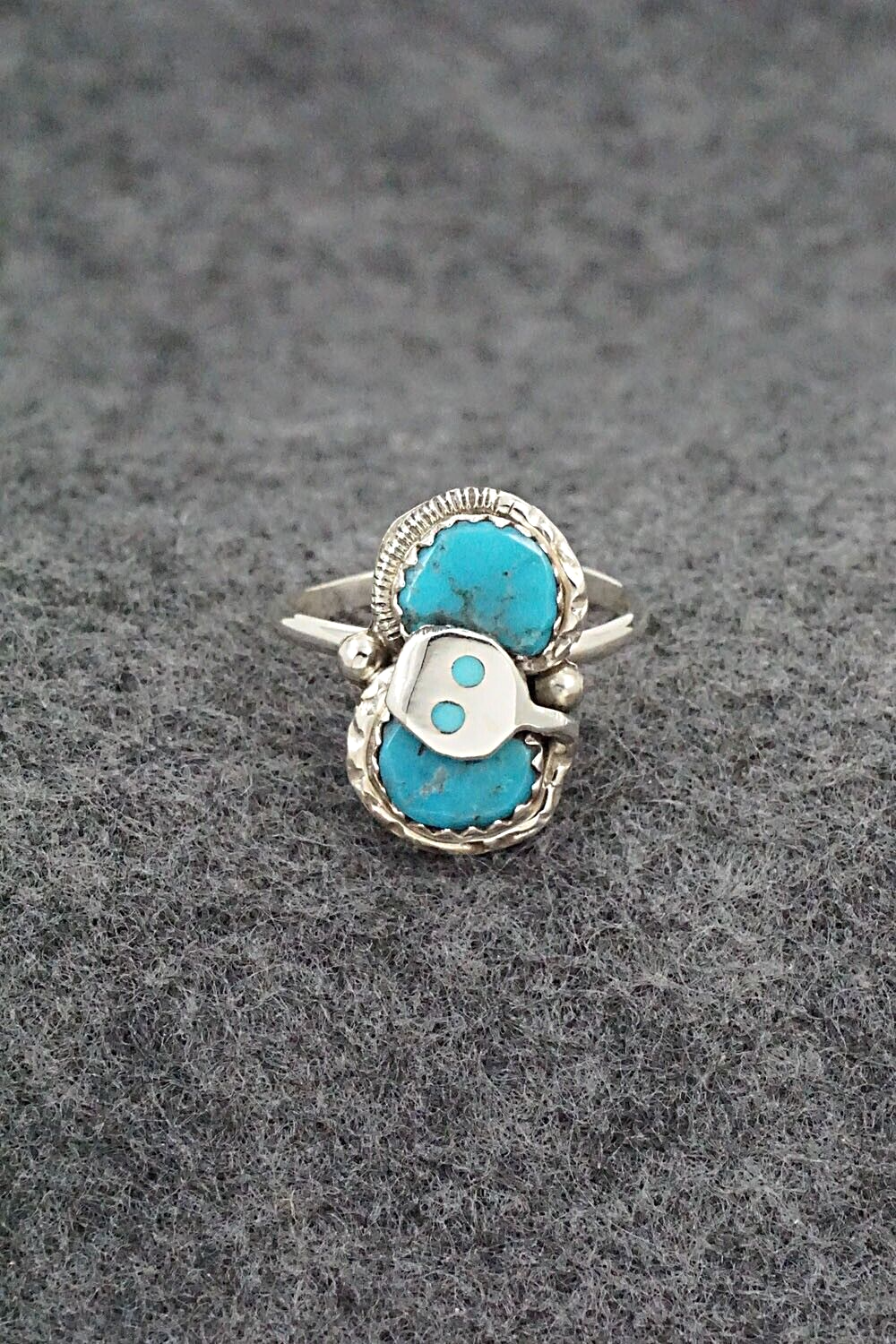 Turquoise & Sterling Silver Ring - Joy Calavaza - Size 7.5