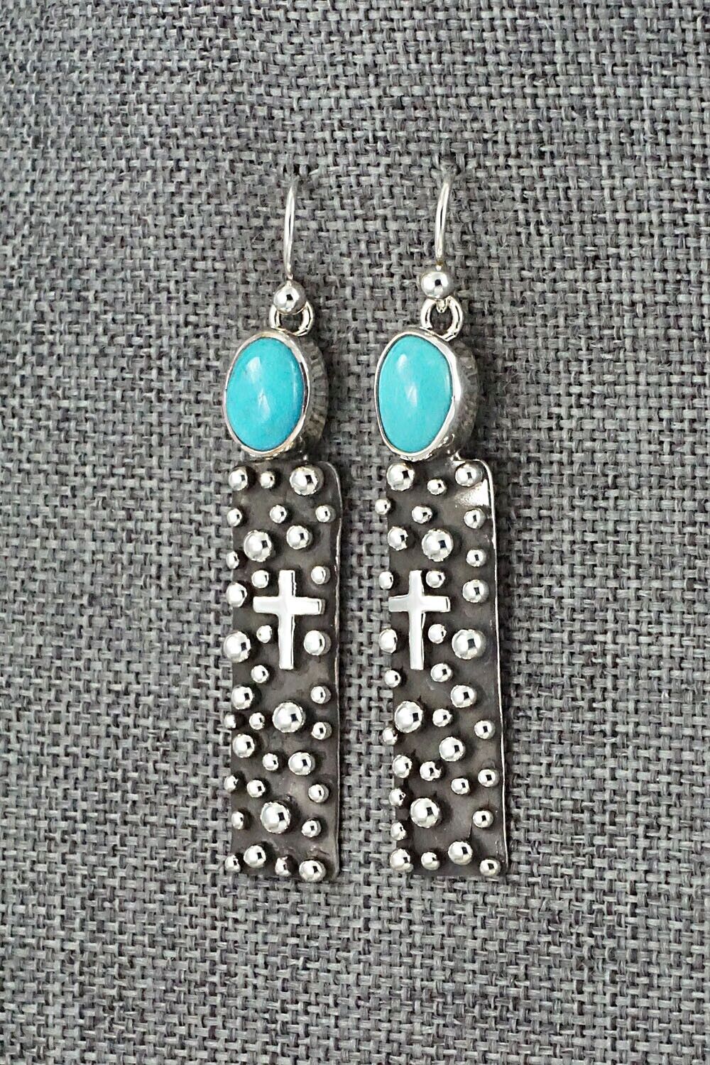 Turquoise & Sterling Silver Earrings - Raymond Coriz