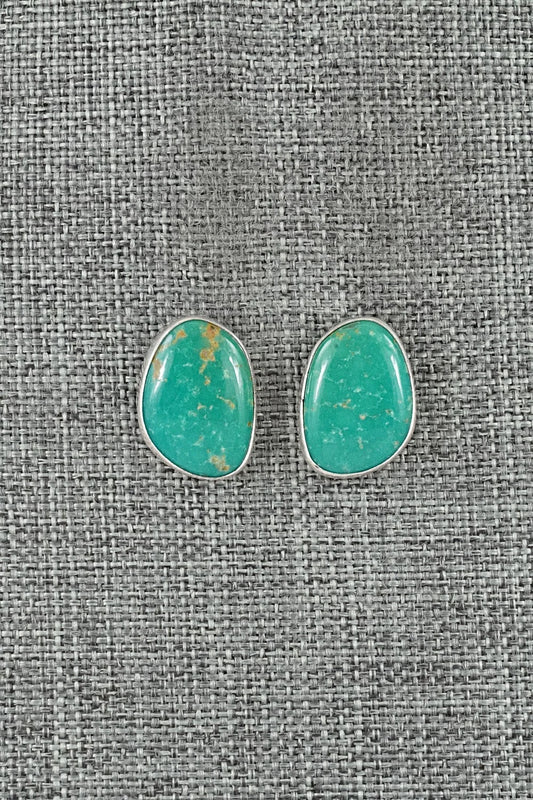 Turquoise & Sterling Silver Earrings - Eugene Gruber