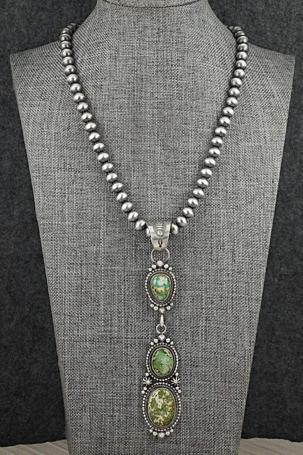 Turquoise & Sterling Silver Necklace - Tom Lewis