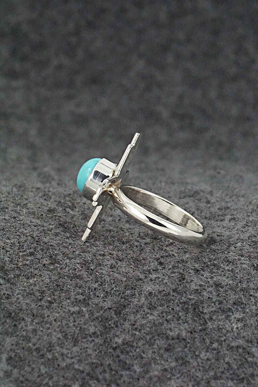 Turquoise and Sterling Silver Ring - Raymond Coriz - Size 7.25