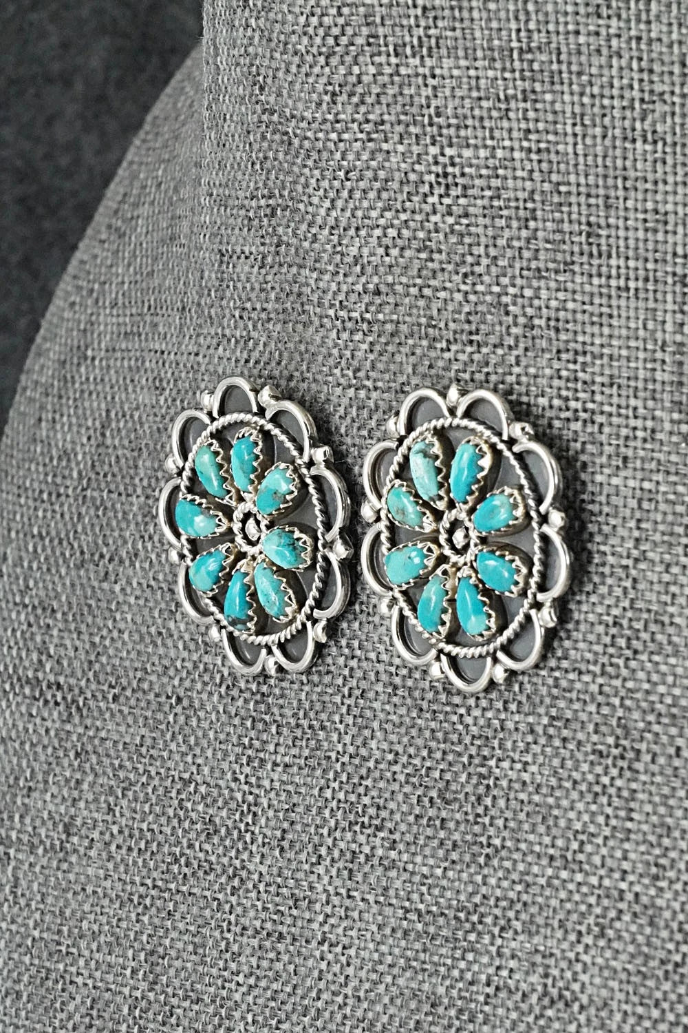 Turquoise & Sterling Silver Squash Blossom Set - Gerald Mitchell