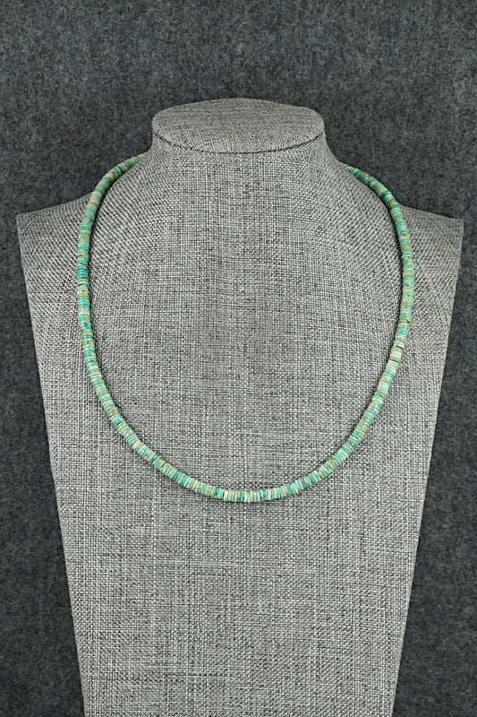 Turquoise & Sterling Silver Necklace 17" - Doreen Jake