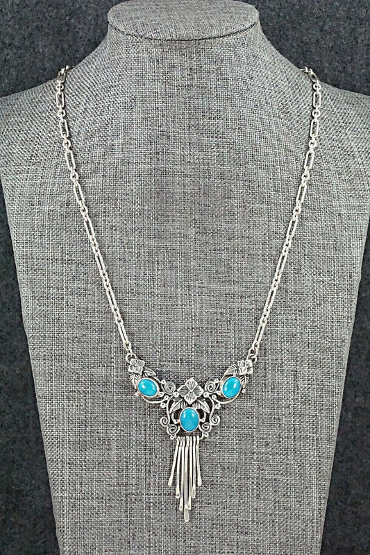 Turquoise & Sterling Silver Necklace - Roie Jaque