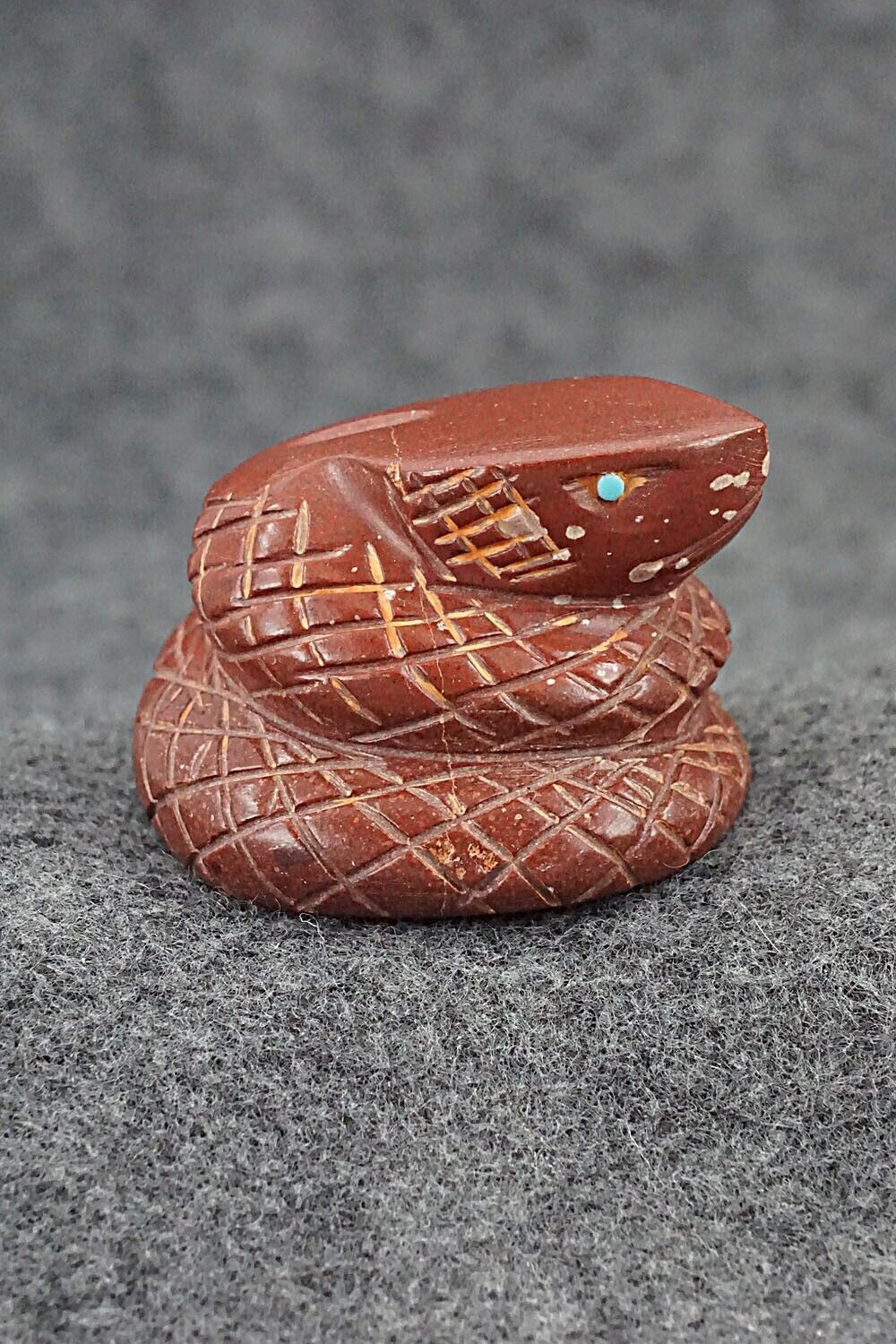 Rattlesnake Zuni Fetish Carving - Gilbert Lonjose