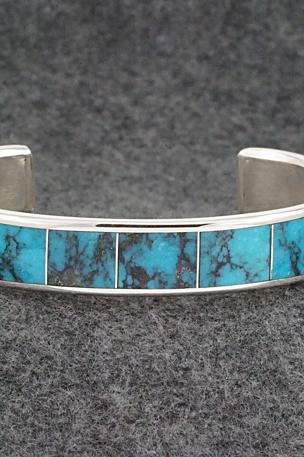 Turquoise & Sterling Silver Inlay Bracelet - Larry Loretto