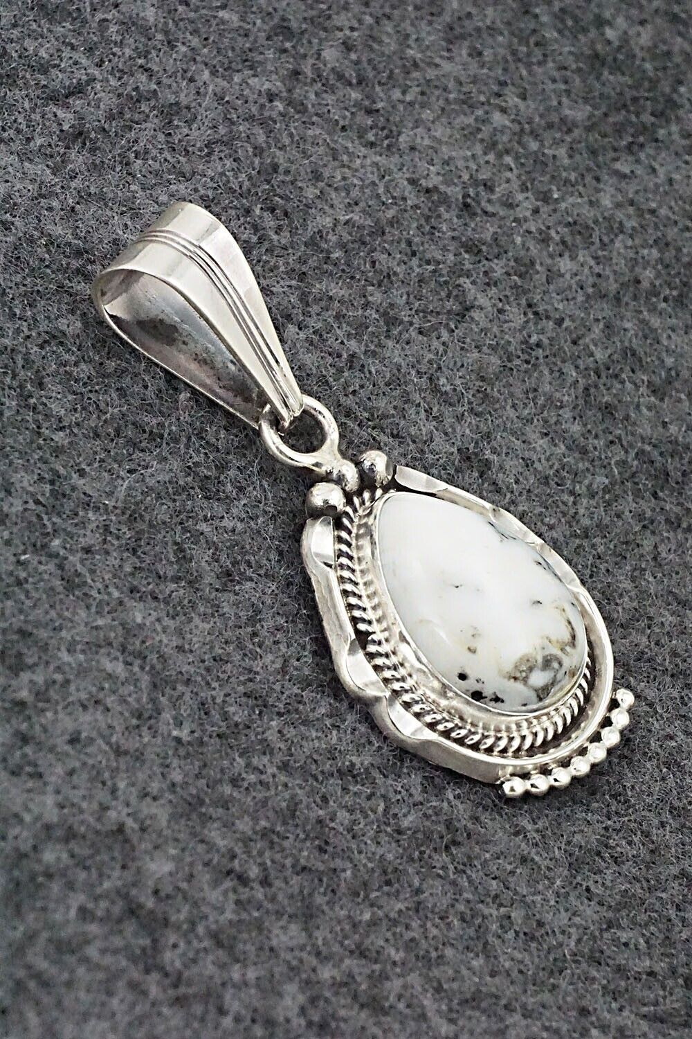White Buffalo & Sterling Silver Pendant - Samuel Yellowhair