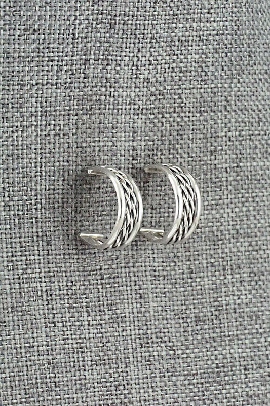 Sterling Silver Hoop Earrings - Caroline Tsosie