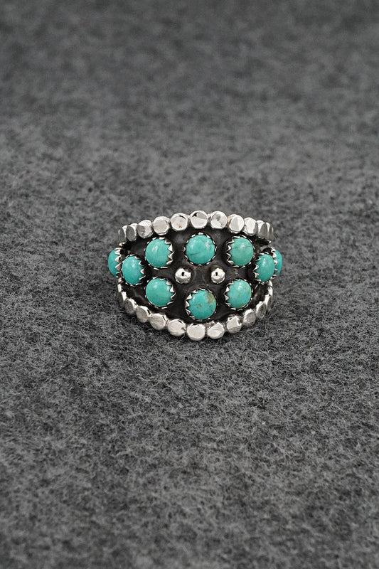 Turquoise & Sterling Silver Ring - Kenny Lonjose - Size 6.5