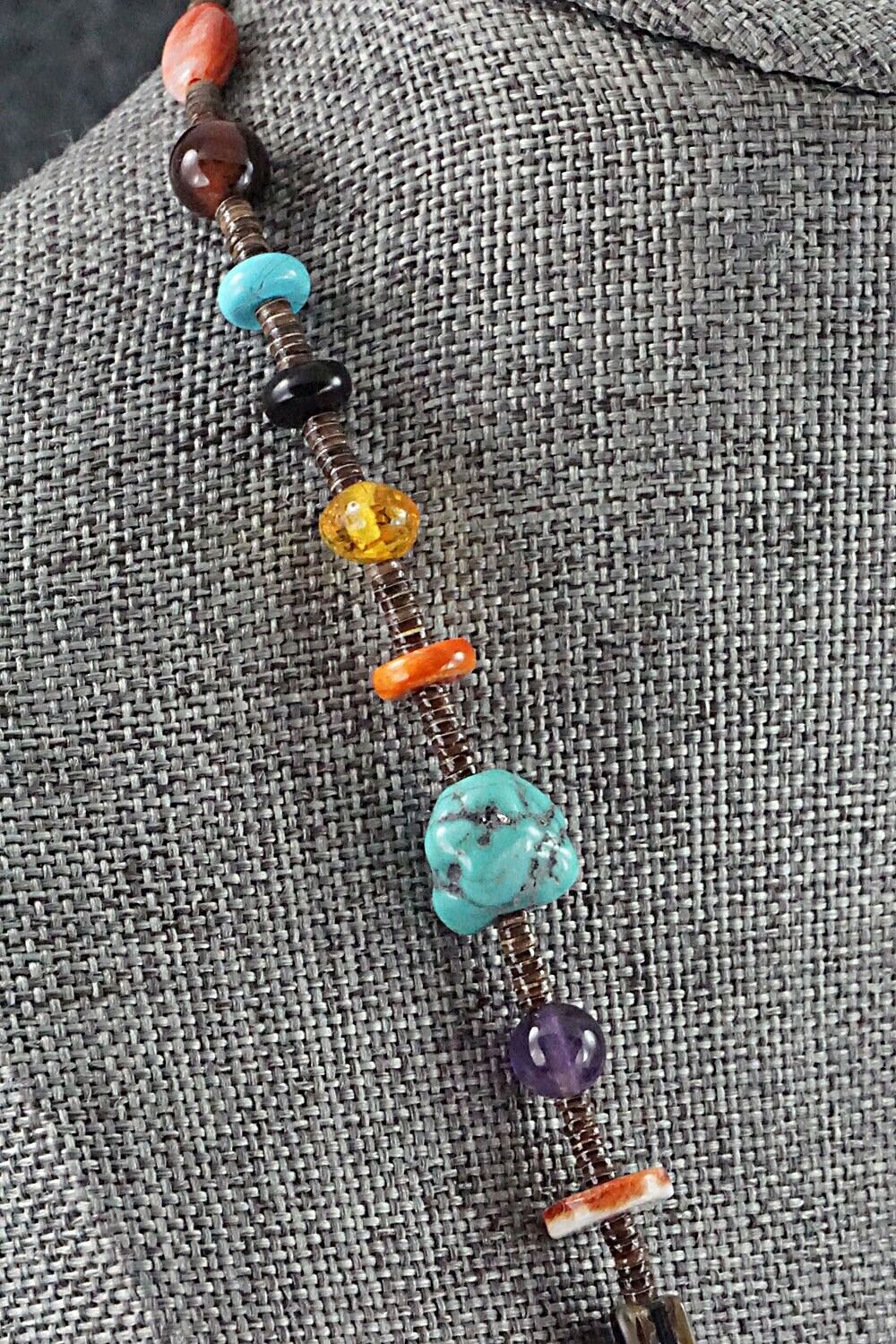 Multi Stone and Sterling Silver Necklace - Helen Tsosie