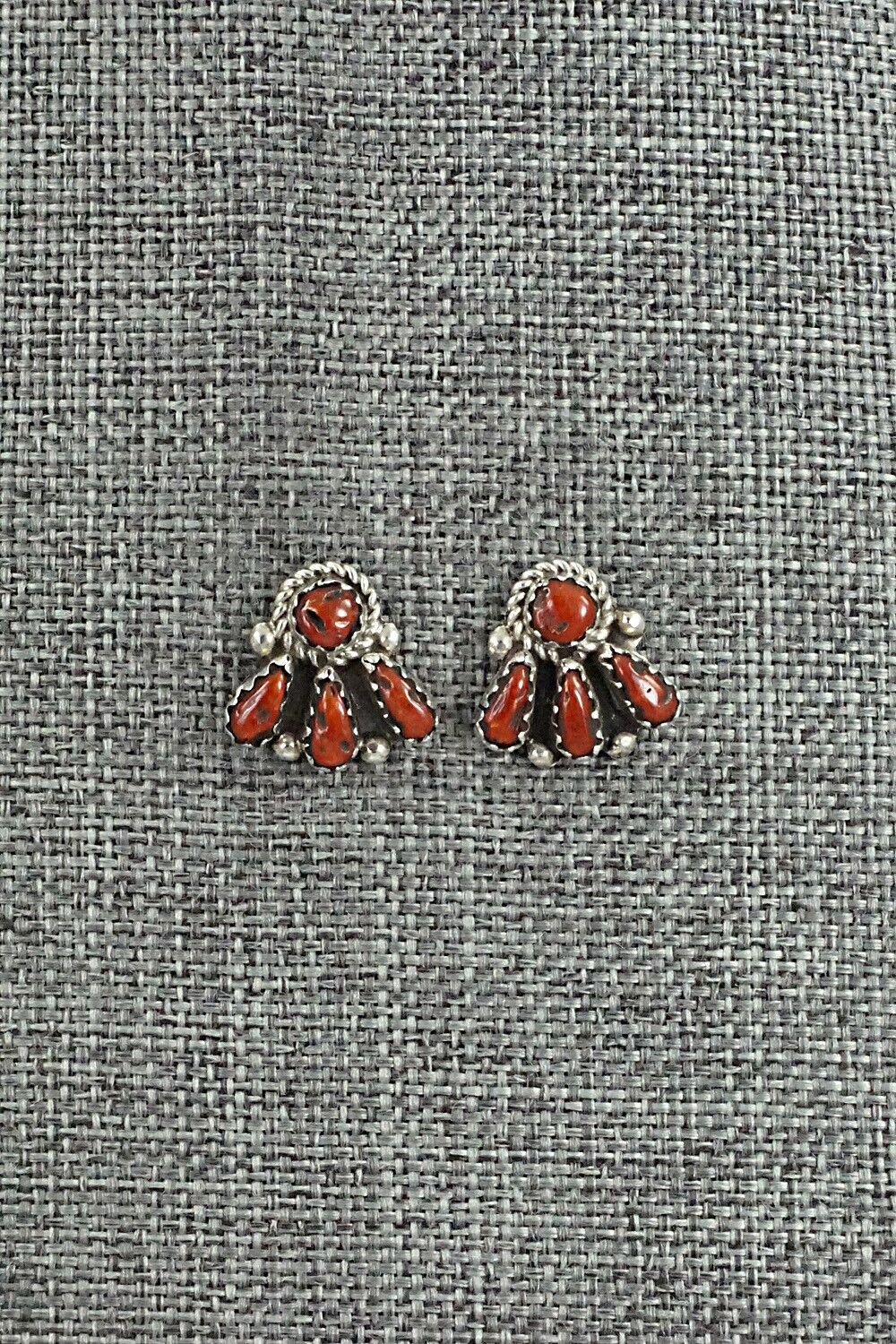 Coral & Sterling Silver Earrings - George Gasper