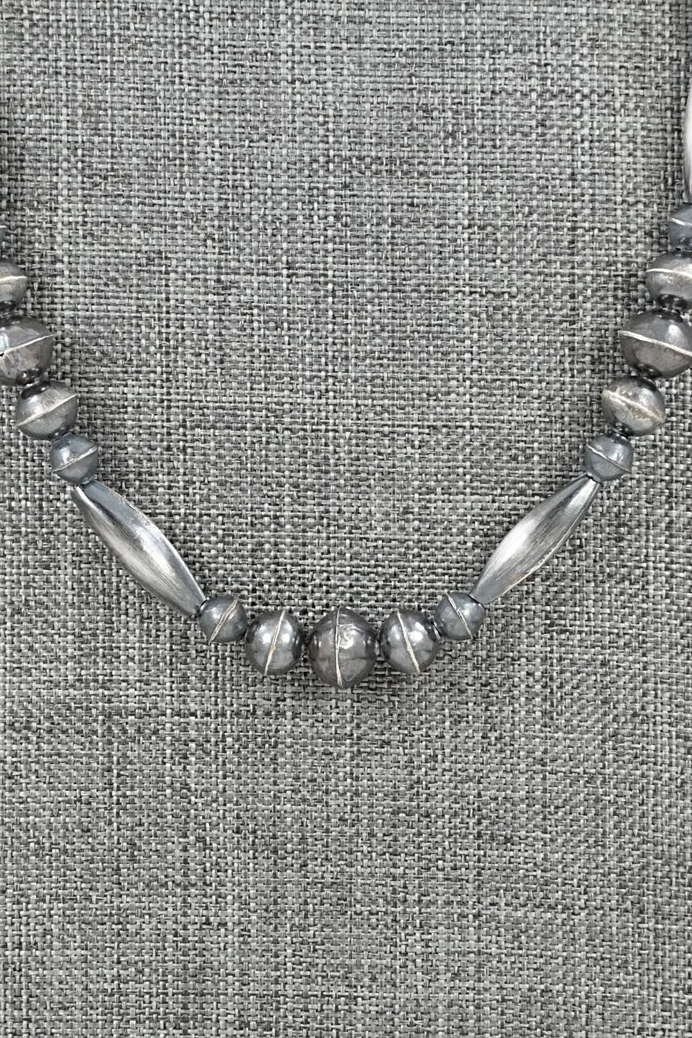Sterling Silver Navajo Pearl Necklace 22" - Vintage
