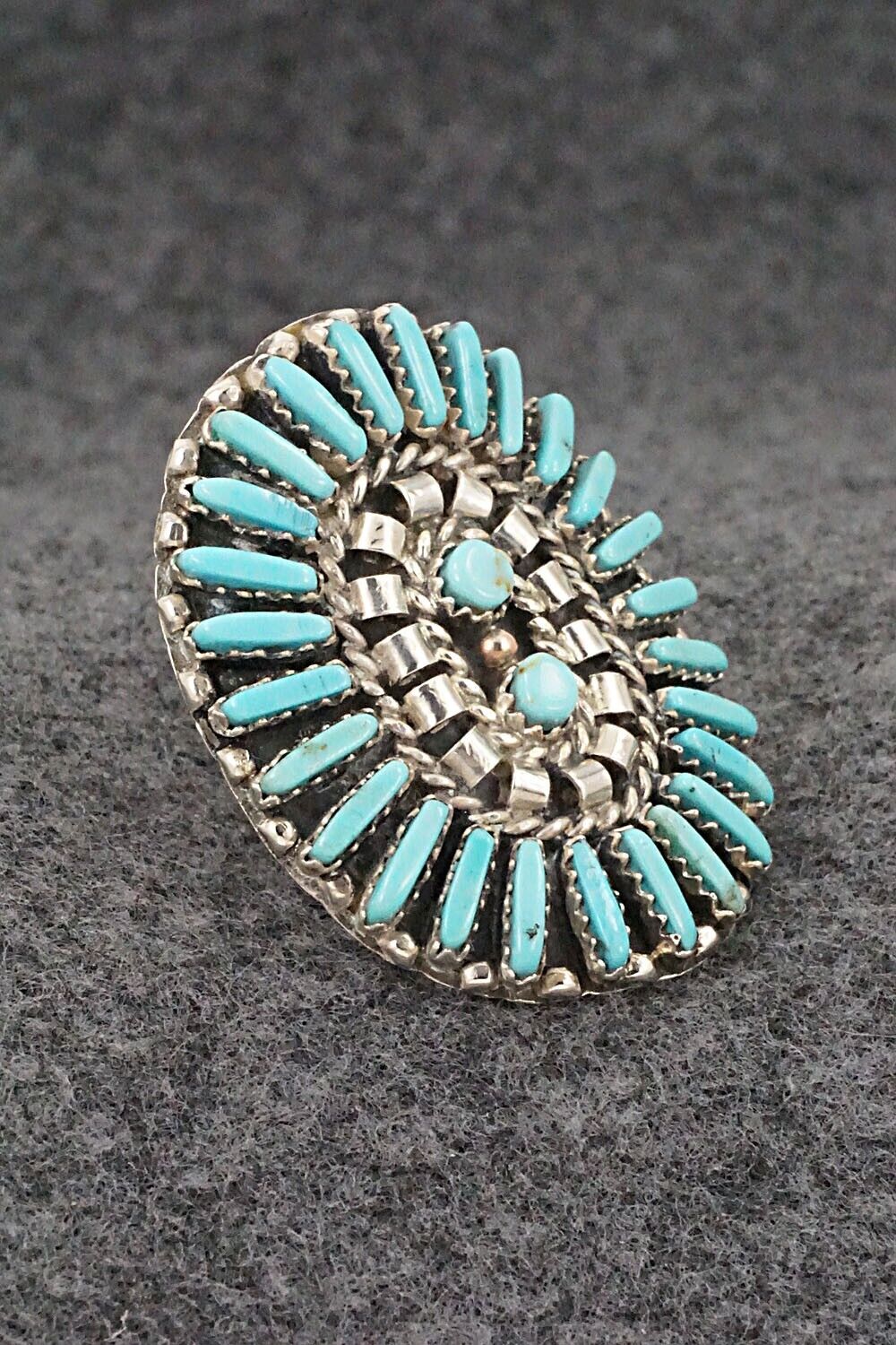 Turquoise & Sterling Silver Ring - Charlie John - Size 7