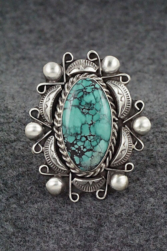 Turquoise & Sterling Silver Ring - Wilson Dawes - Size 11.5
