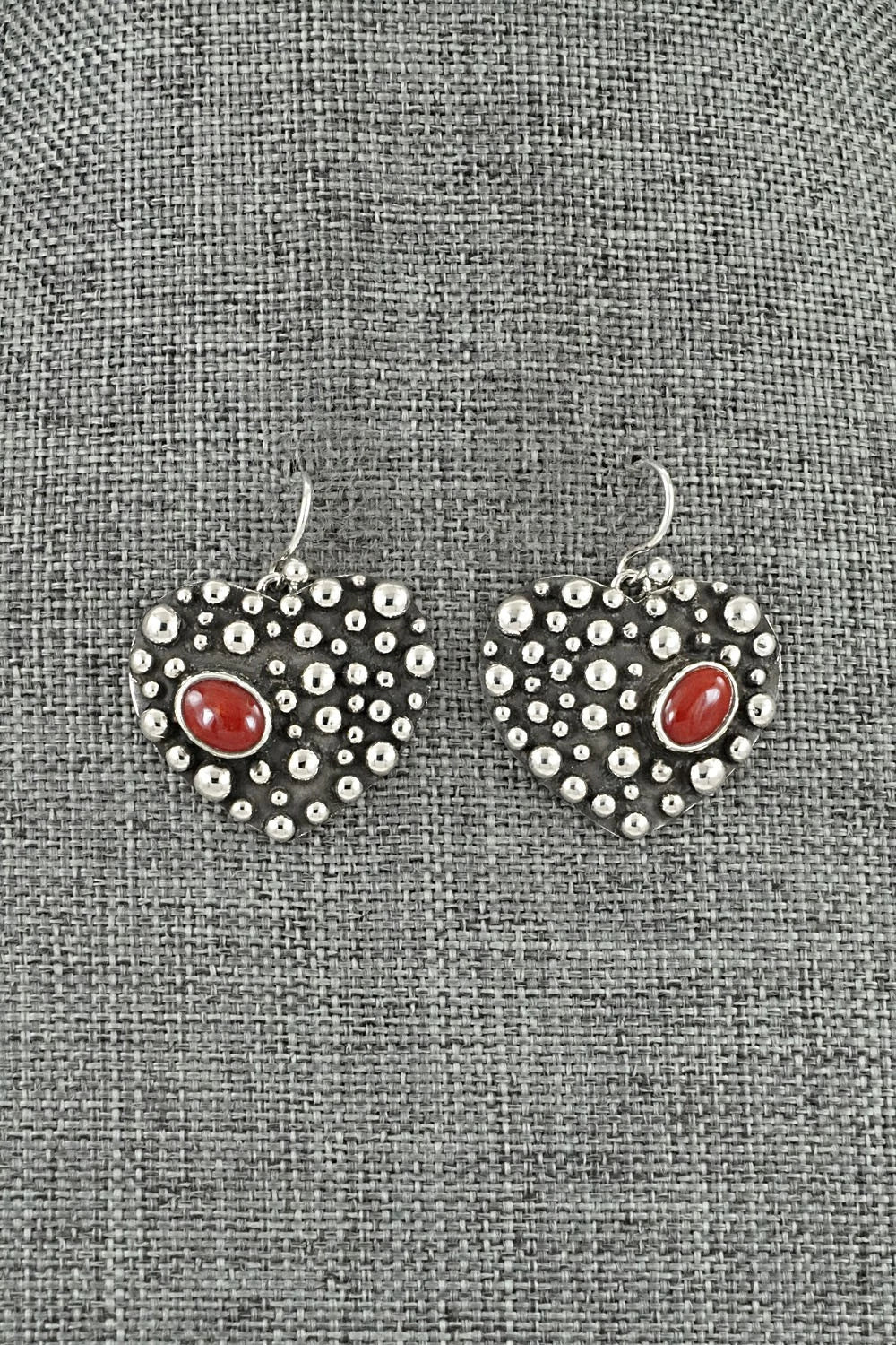 Coral & Sterling Silver Earrings - Raymond Coriz