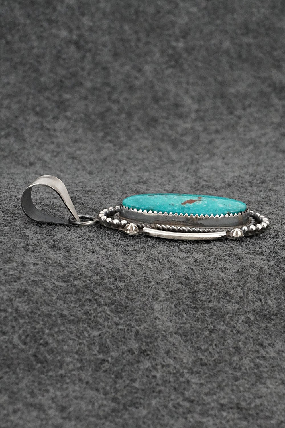 Turquoise and Sterling Silver Pendant - Leslie Nez