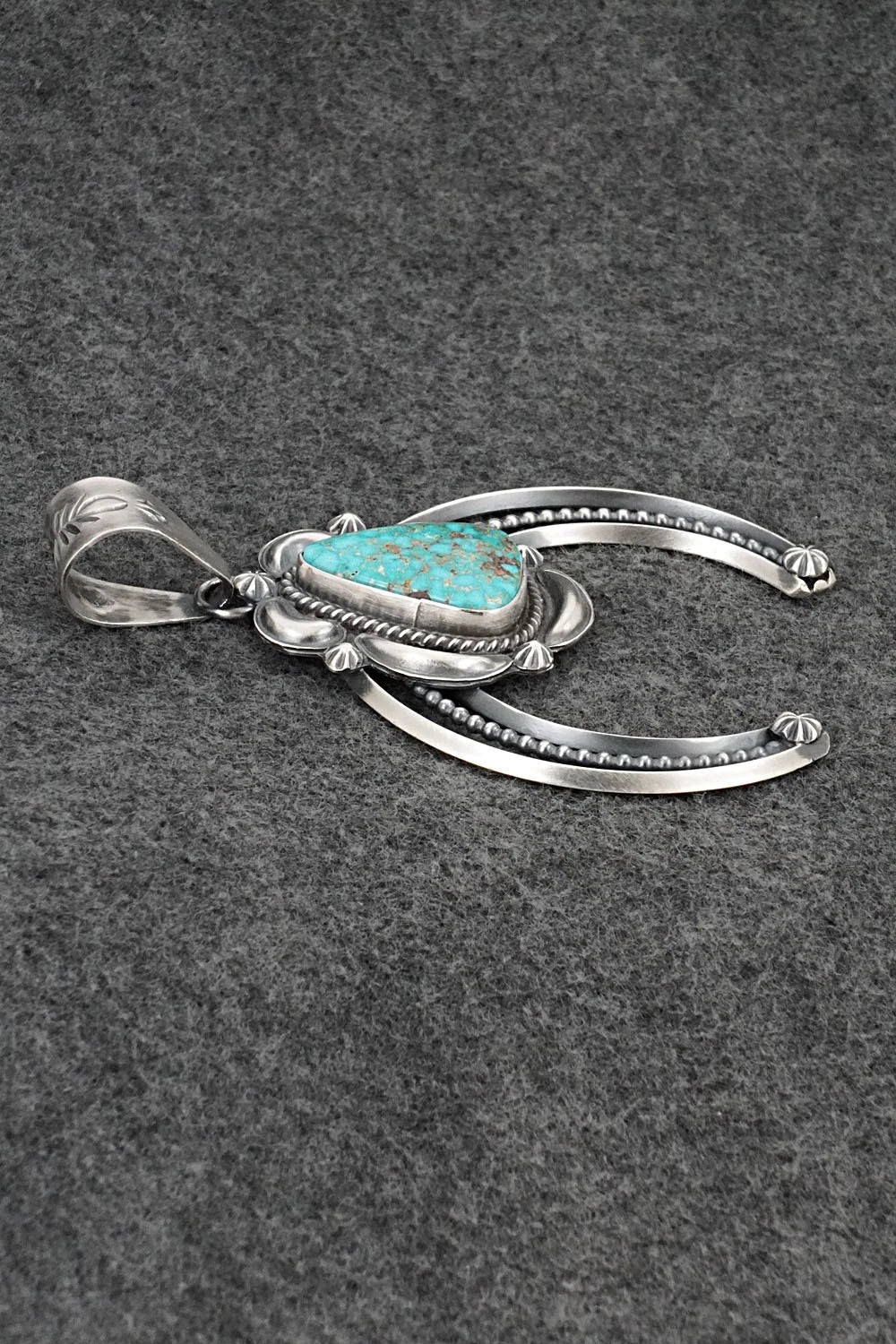 Turquoise & Sterling Silver Naja Pendant - Raymond Delgarito