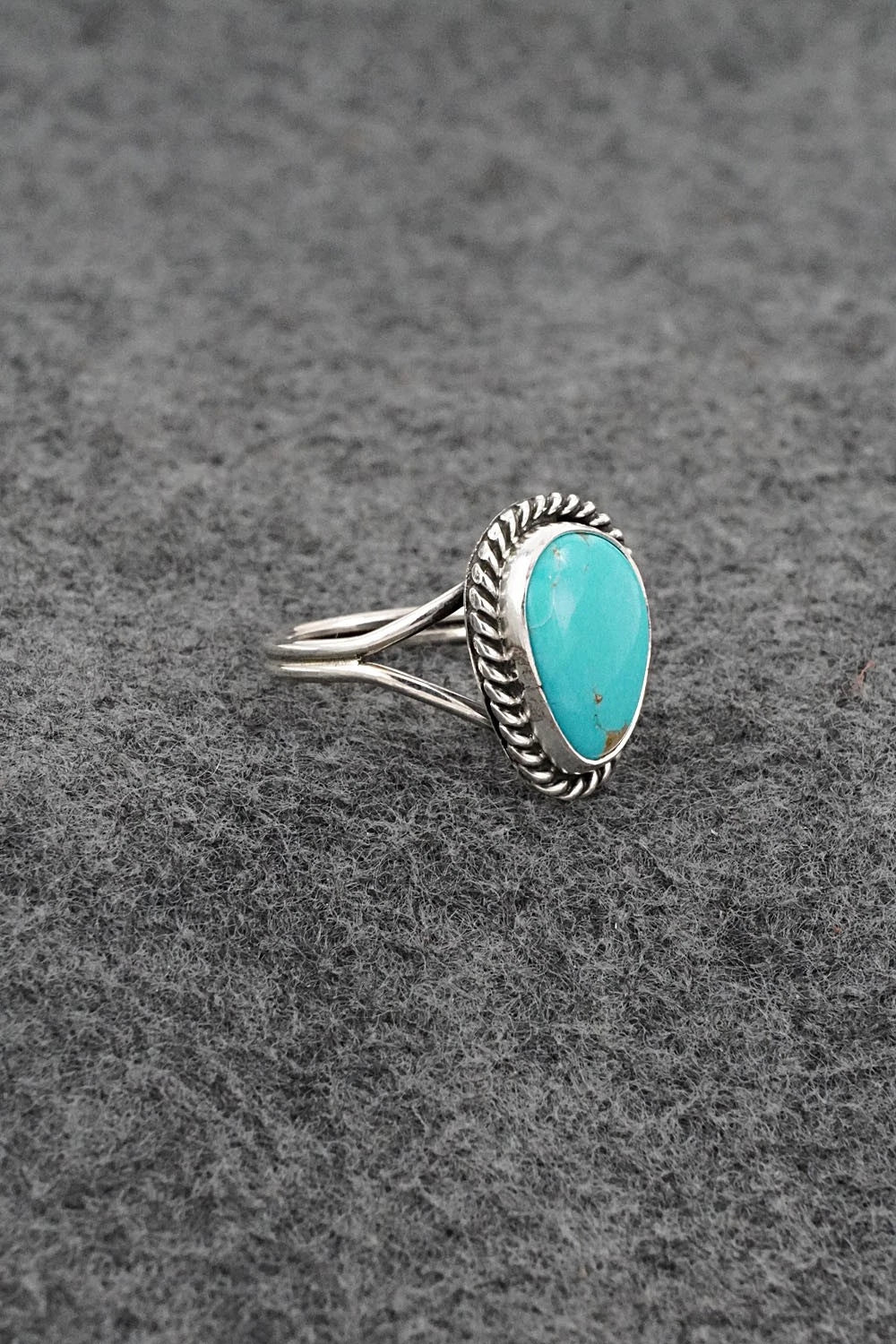 Turquoise & Sterling Silver Ring - Eugene Gruber - Size 6