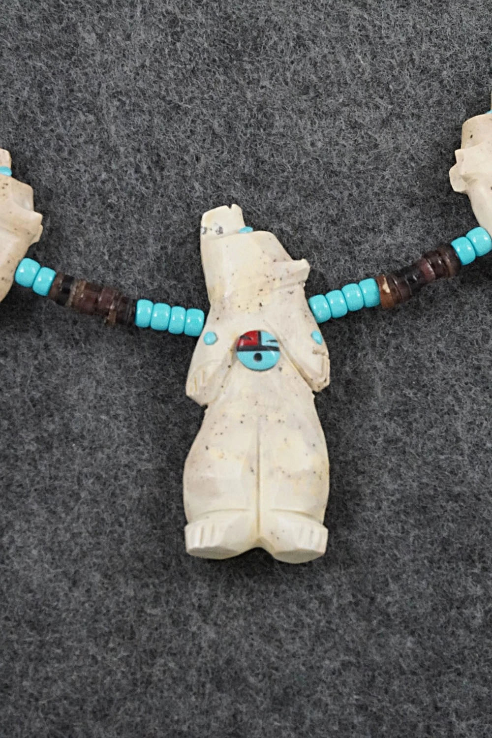 Multi-Stone Bear Fetish & Sterling Silver Necklace Set - Dannette Laate