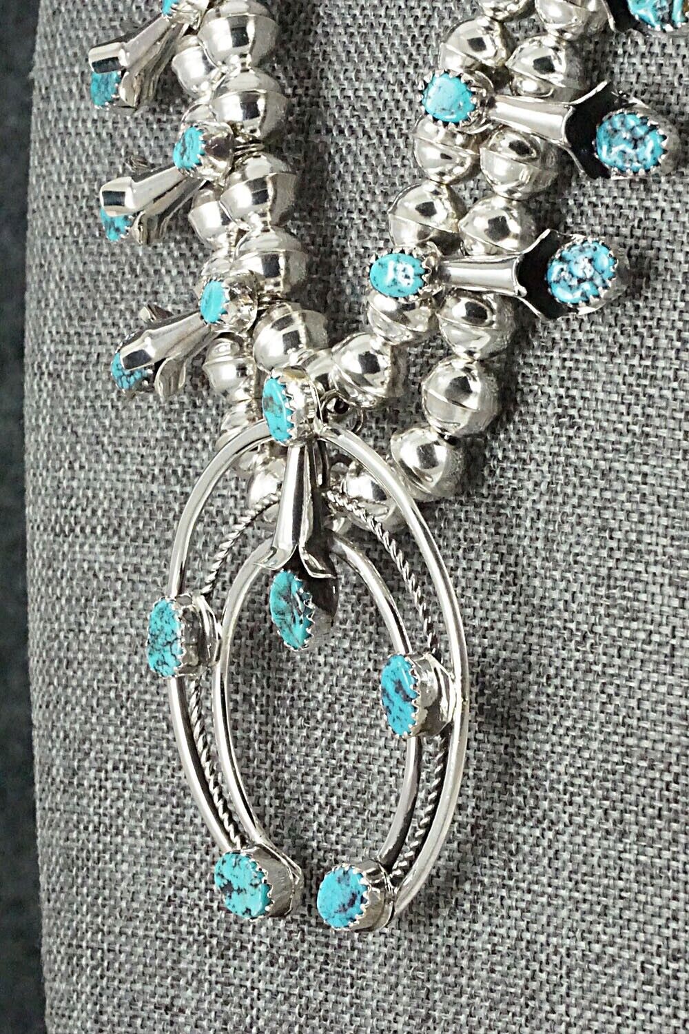 Turquoise & Sterling Silver Squash Blossom Set - Phil Garcia