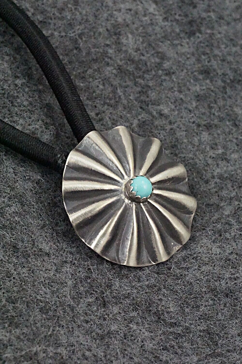 Turquoise & Sterling Silver Hair Tie - Arlene Soce