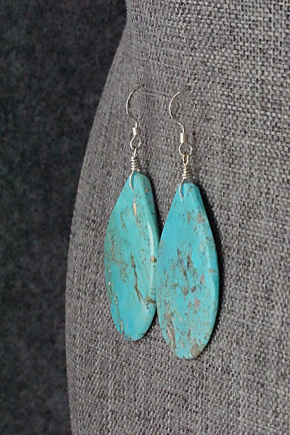 Turquoise & Sterling Silver Earrings - Lupe Lovato
