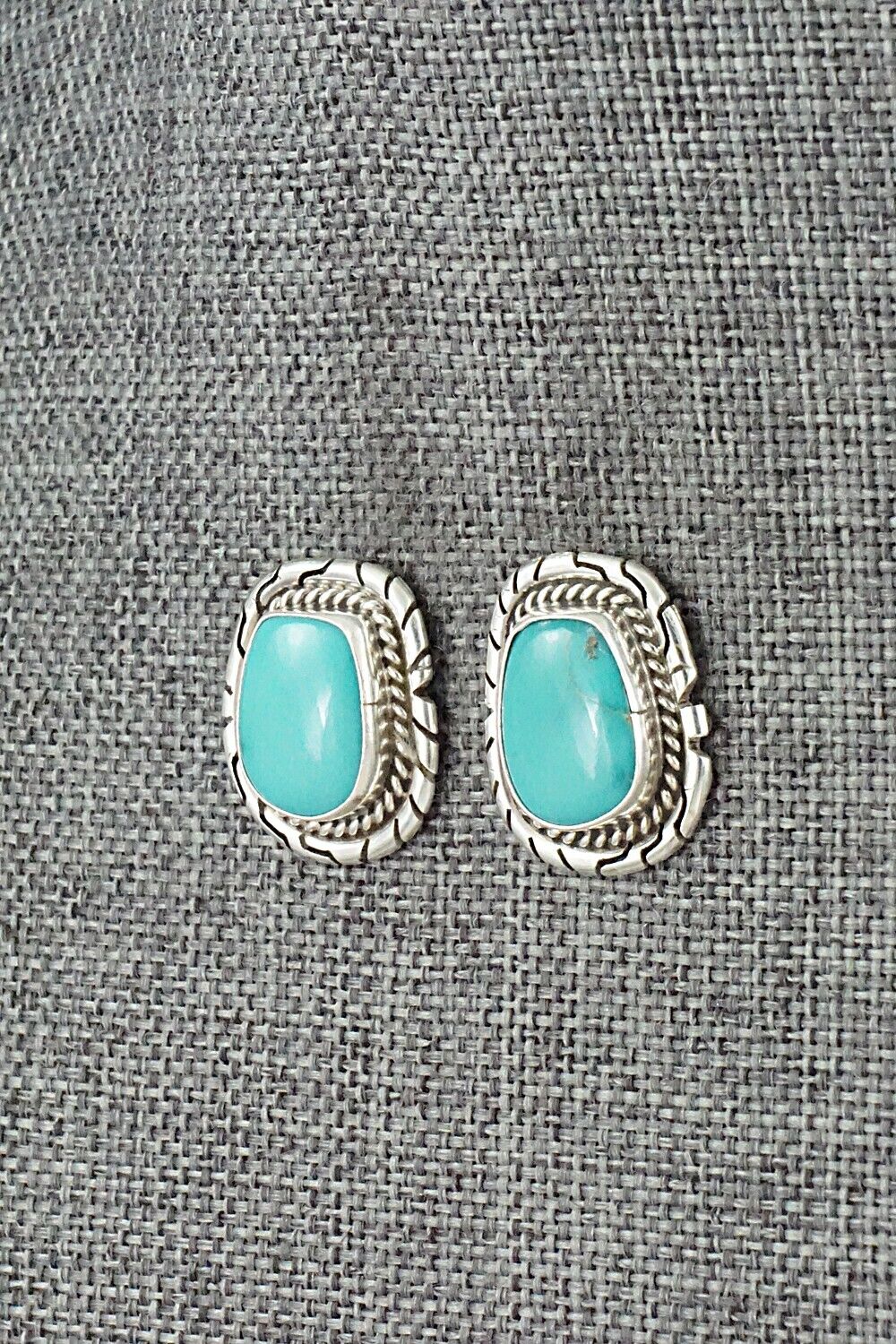 Turquoise & Sterling Silver Earrings - Peggy Skeets