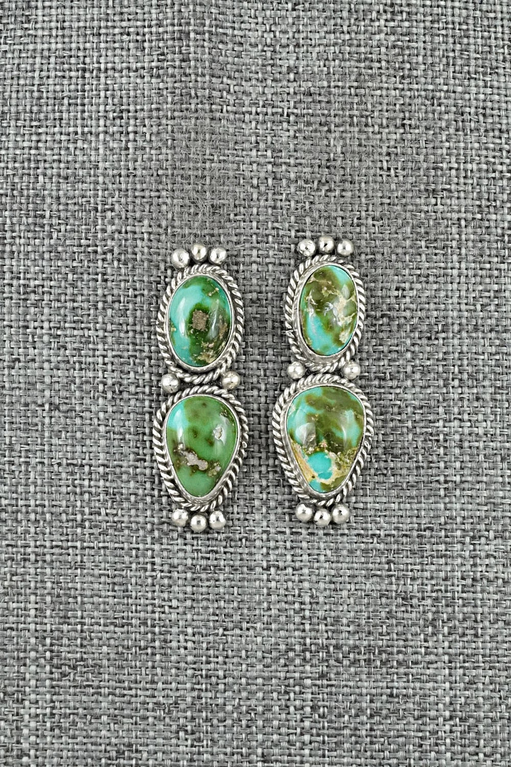 Turquoise & Sterling Silver Earrings - Rena Begay